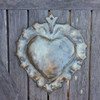 Milagro Metal Heart with Spike, Inspirational Wall Decor, Handmade in Haiti from recycled oil drums 8.75 X 10"