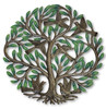 Garden Tree Painted, Metal Decor Plaque, Tree of life, Handmade in Haiti 23"