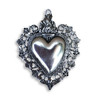 Pewter Ornate Sacred Heart  3" x  3 1/2"