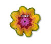 Mayan Arts Beaded Flower Brooch Pin, Green, Yellow, Coral, Red and Pink Handmade Decorative Flowers, Jewelry Accessory, Fair Trade Guatemala, 3.75 Inches