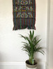 Green and Red Table Cloth,Shawl, or Decorative Wall Hanging, with Bird Motifs, Handwoven in Guatemala, Vintage Textile 15.25 x 46 Inches