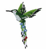 Hummingbird, Beaded Ornamental Figurine, Green Tones, White, Blue, and Red Christmas Tree Ornaments, Holiday Decoration, Handmade in Guatemala 3 Inches x 5 Inches