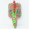 Colorful Green Rooster, Whimsical Dance Mask, Hand Carved Wood Guatemala 13" x 6.5" x 5"