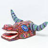 Red Bull Mask, Whimsical Dance Mask, Hand Carved Wood Guatemala 14.5" x 11" x 7"