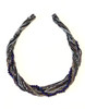 Handmade Beaded Statement Necklace, Gray Silver and Purple Tones, Women's Jewelry, Gift for Her, Multi Strand, Dressy, Casual