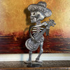 Day of the Dead Skeleton Guitar Player, Mariachi, Free standing, Recycled metal Sculptures from Haiti, 17 x 8 x 4 Inches Day of the Dead Skeleton Guitar Player, Mariachi, Free standing, Recycled metal Sculptures from Haiti, 17 x 8 x 4 Inches