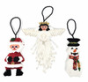 Christmas Tree Ornaments, Santa Claus, Snowman, and Angel, Trio Figurines, Decorative Mini Ornament, Holiday Decorations