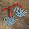 Love Hearts, Positive, Hope, Metal Wall Art, Milagro Sacred Heart, (Set of 2) Haitian Metal, Recycled Steel 4 x 3 Inches