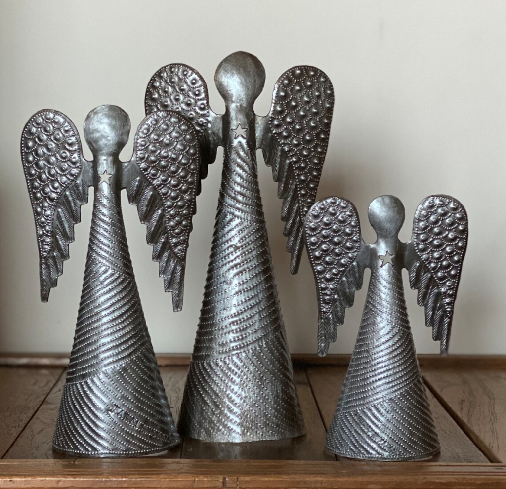 Angels, Standing Angels, Metal Standing Angels, Family of 3 Angels, 