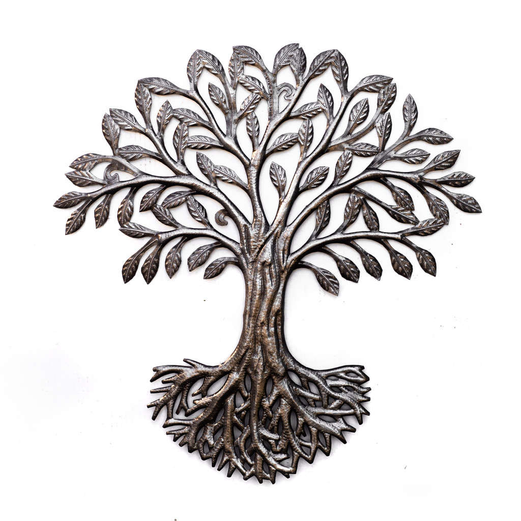 Tree of Life, Garden Tree, Rooted Tree, Tree with Roots, Leafy Tree, Eco-Friendly Art 