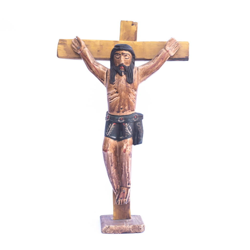Jesus on Cross, Eco-Friendly Metal Folk Art, Sustainable Home Decor, Religious Home Decor 