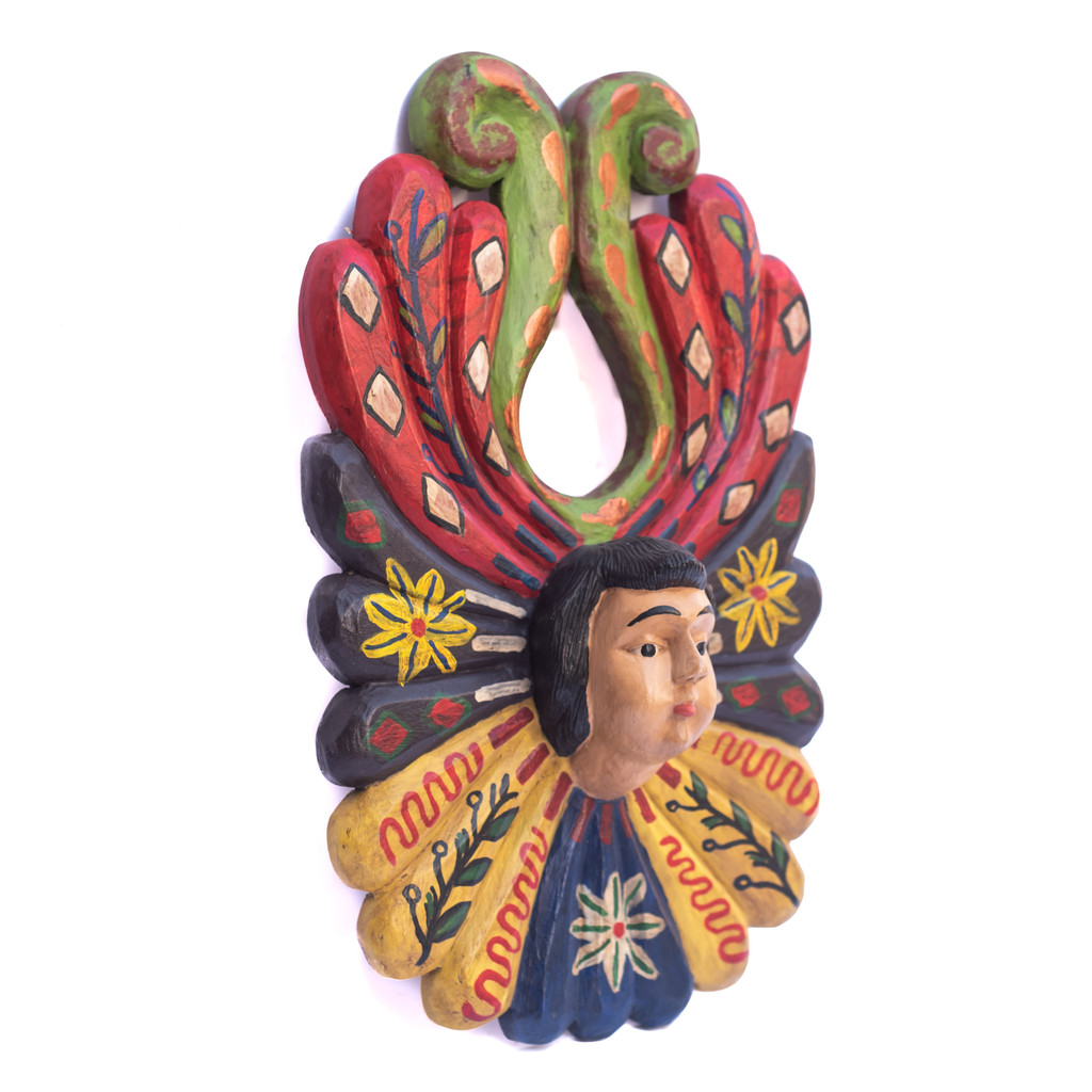 Guatemalan Folk Art, Wooden Angel, Wooden Decor 