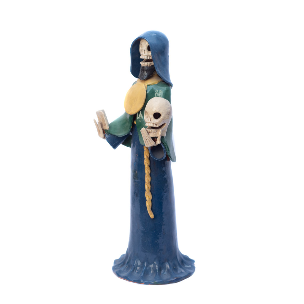 Skeleton with Skull, Skeleton & Skull, Clay SKeleton, Clay Skull, Ceramic Skeleton, Clay SKeleton