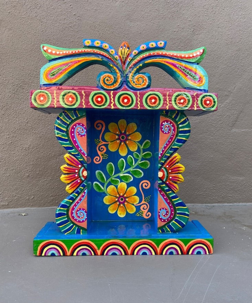 Colorful Altar, Colorful Religious Altar, Guatemalan Retablo, Handcarved Altar, Handcarved Wooden Altar 