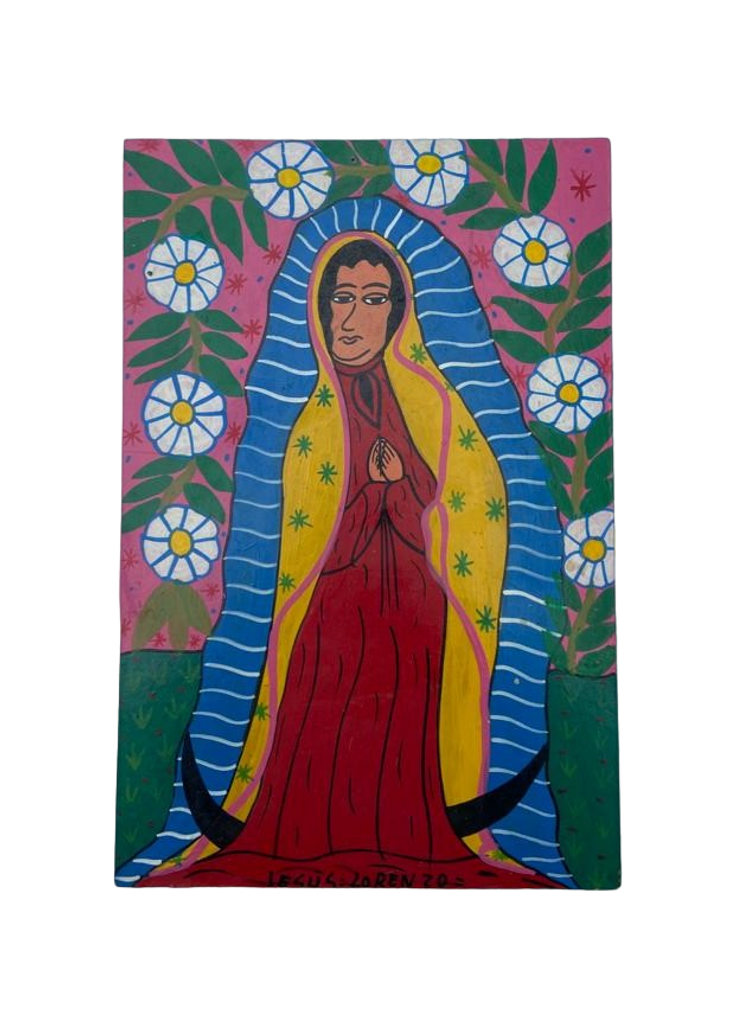 Handpainted Acrylic Virgen Mary Painting, Handpainted Painting by Lorenzo Family, Jesus Lorenzo Painting, Virgen Mary Painting, Uncommon Religious Home Decor 