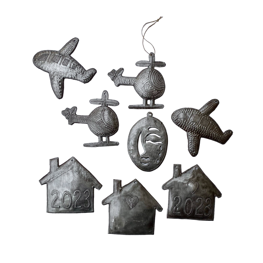 Ornaments, Metal Ornaments, Helicopter Ornaments, Airplane Ornaments, Metal House Ornaments, Gifts for 2023 House Buyers 