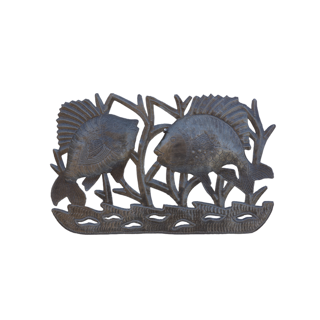 Two Fish, Metal Fish, Fish Decor, Fish Sculptures 