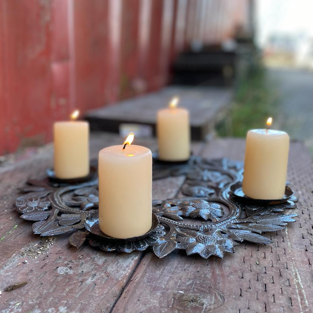 Advent Wreath, Wreath, Metal Advent Wreath, Handmade Advent Wreath, Handcrafted Advent Wreath, Advent Wreath with Candles, Candle Wreath