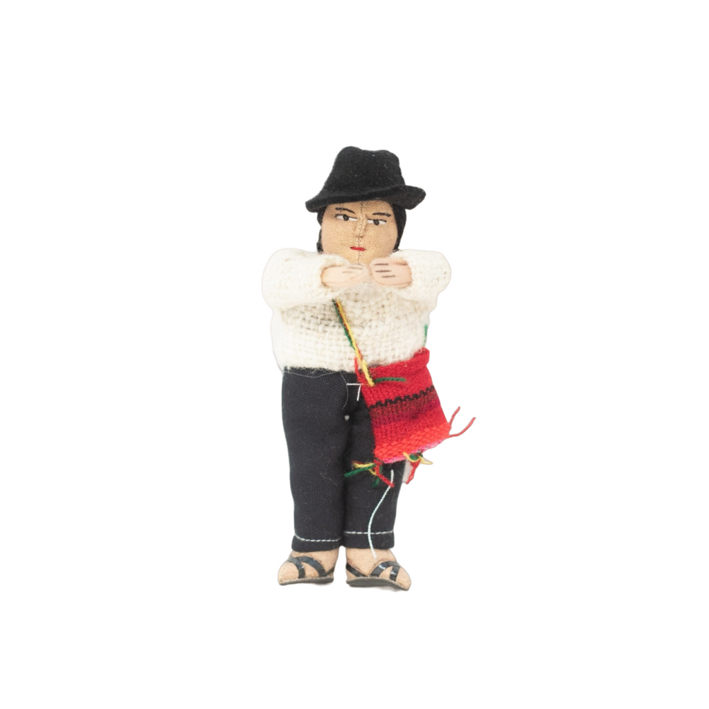 Soft Sculpture Doll, Vintage Soft Sculpture Doll, Vintage Handknit Bolivian Doll, Bolivian Folk Art 