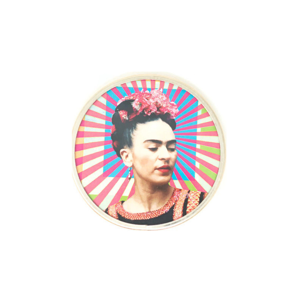 Makeup Mirror, Compact Mirror, Frida Kahlo Makeup Mirror, Frida Kahlo Compact Mirror, Vintage Frida Kahlo Folk Art, Mexican Folk Art