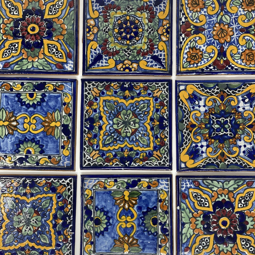 Talavera Tile, hand painted, La Corona Family, Puebla mexico, Talavera TIles, Colorful Talavera Tiles, Vintage Talavera Tiles 