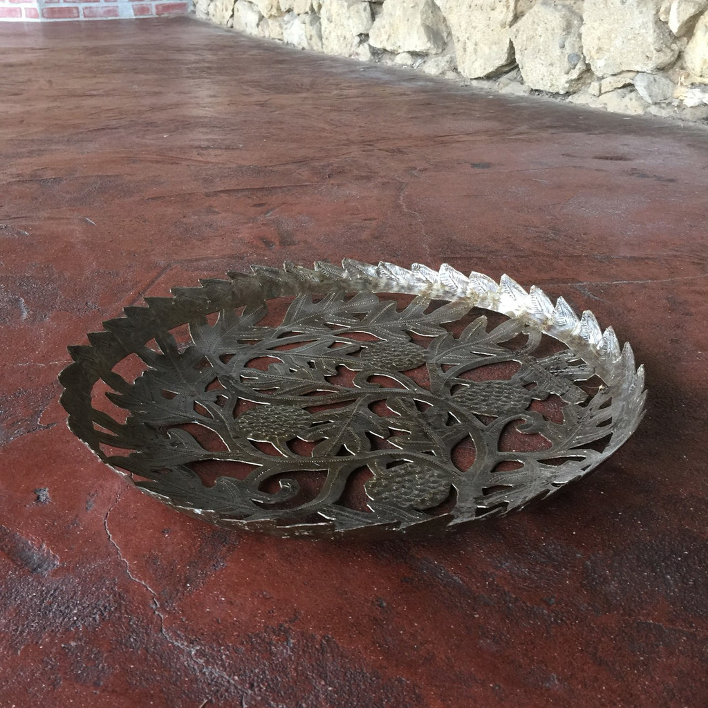 recycled metal bowl or tray haiti