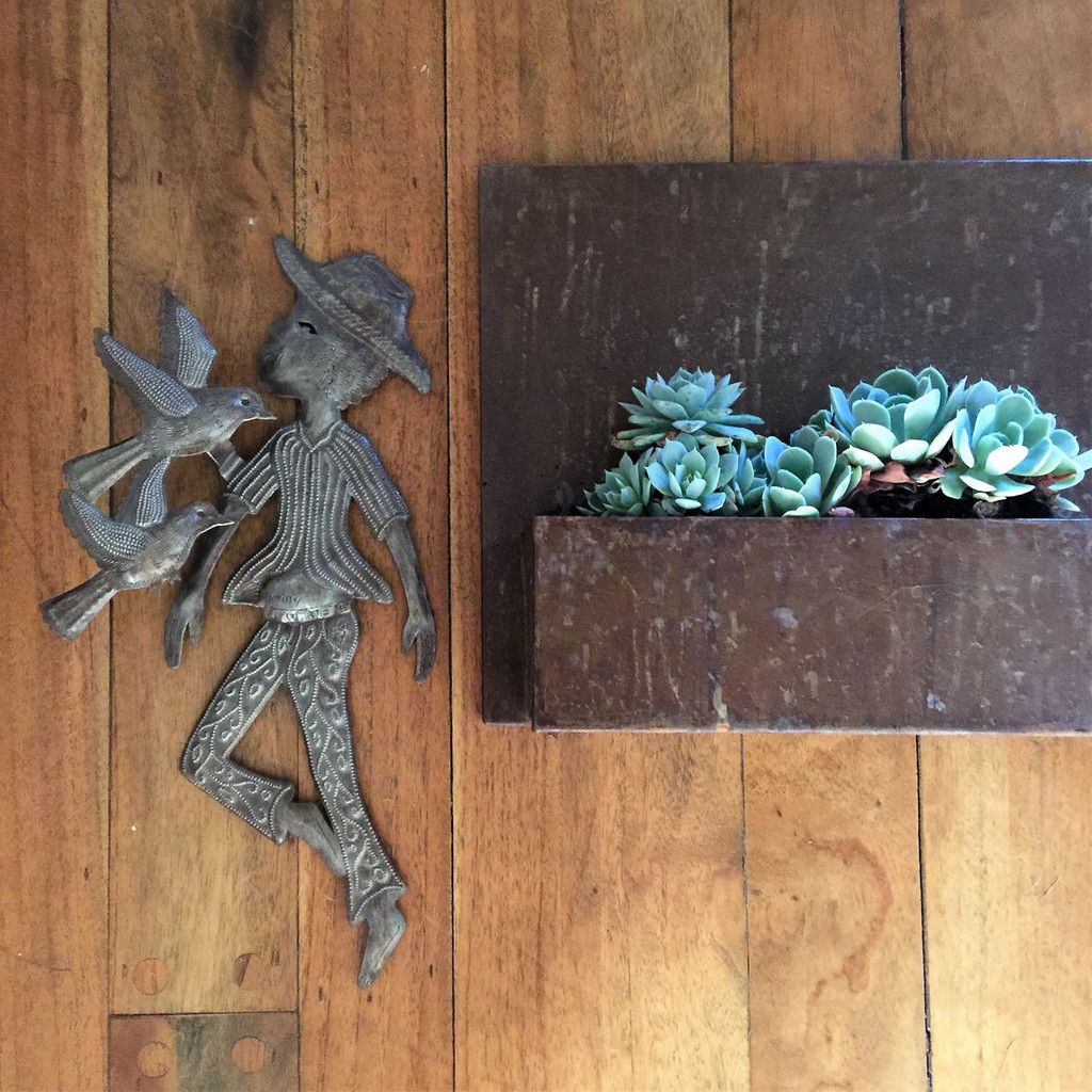 recycled haitian metal art, folk story of traditional life