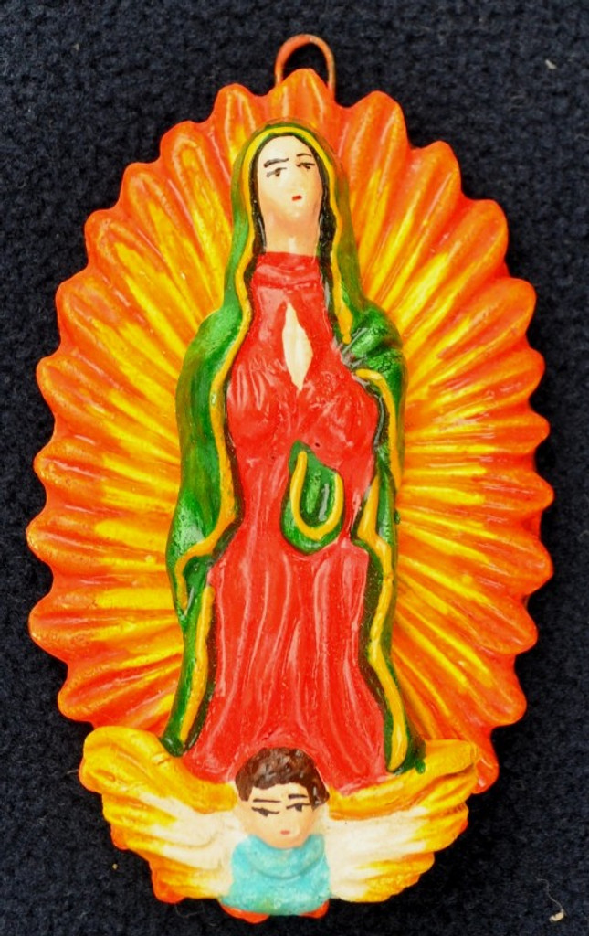 Our Lady of Guadalupe ceramic charm Peru