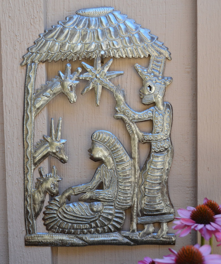 Christmas Scene Haiti Metal Creche