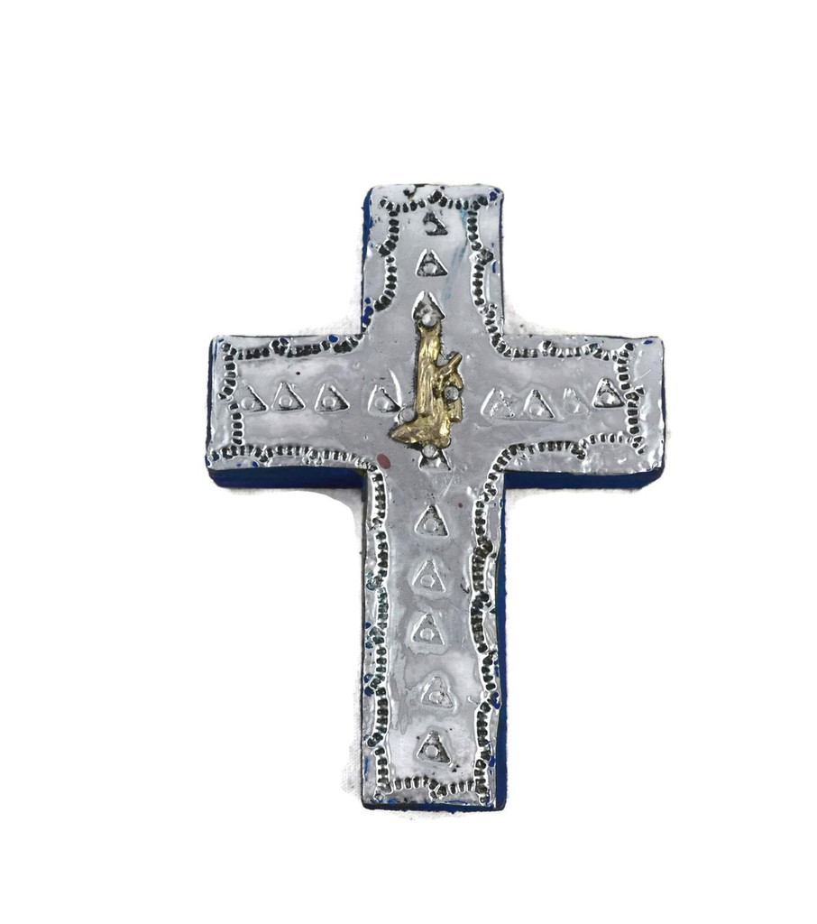 mexican cross with milagros