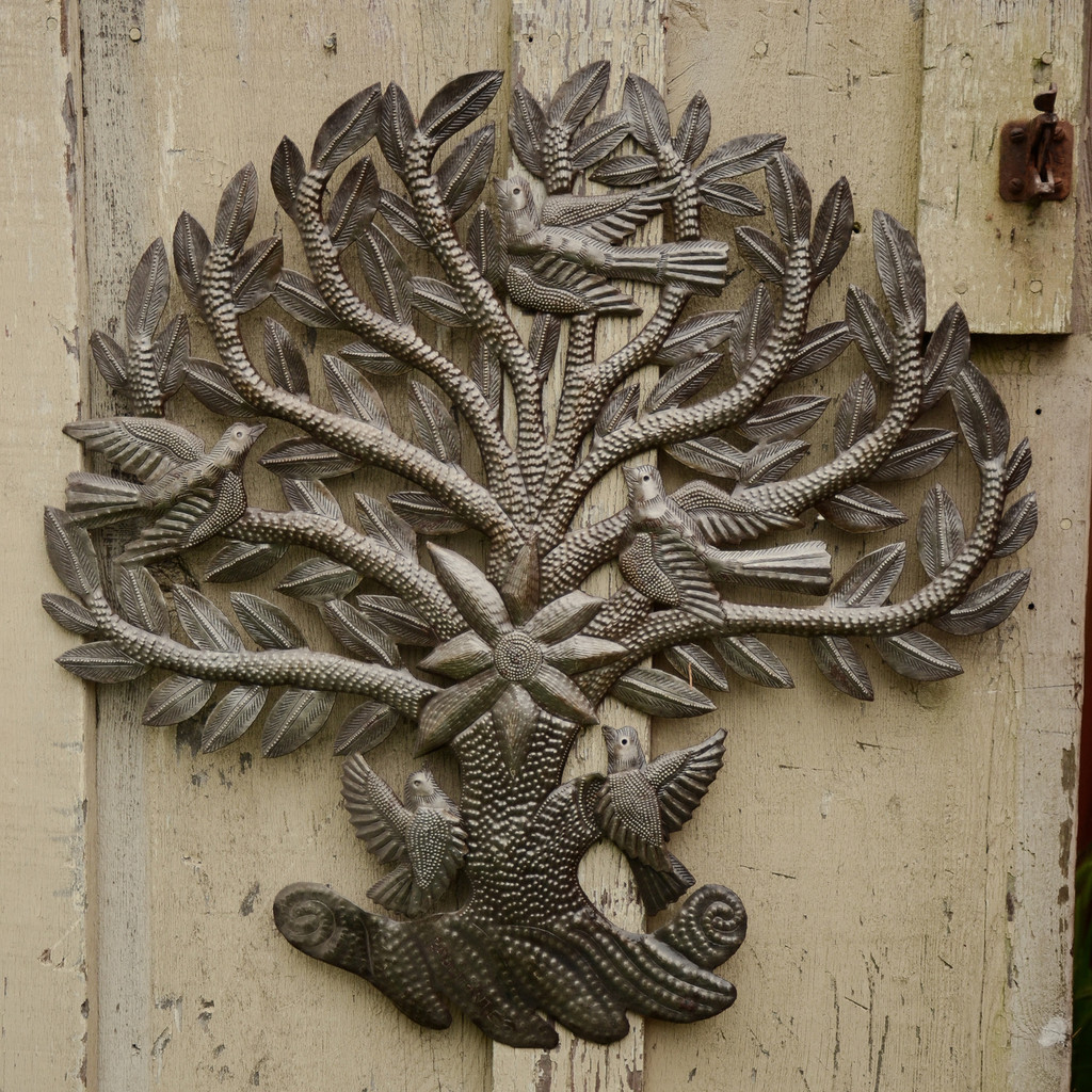 Flower Tree of Life, Haitian Quality Metal Art, Made From ...