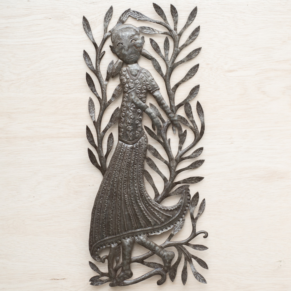 Haiti, Haitian Woman, One-of-a-Kind, Limited Edition, Sustainable, Eco-Friendly, Handcrafted, Handmade, Unique, Dancing, Dance, Fair Trade, Steel, Metal