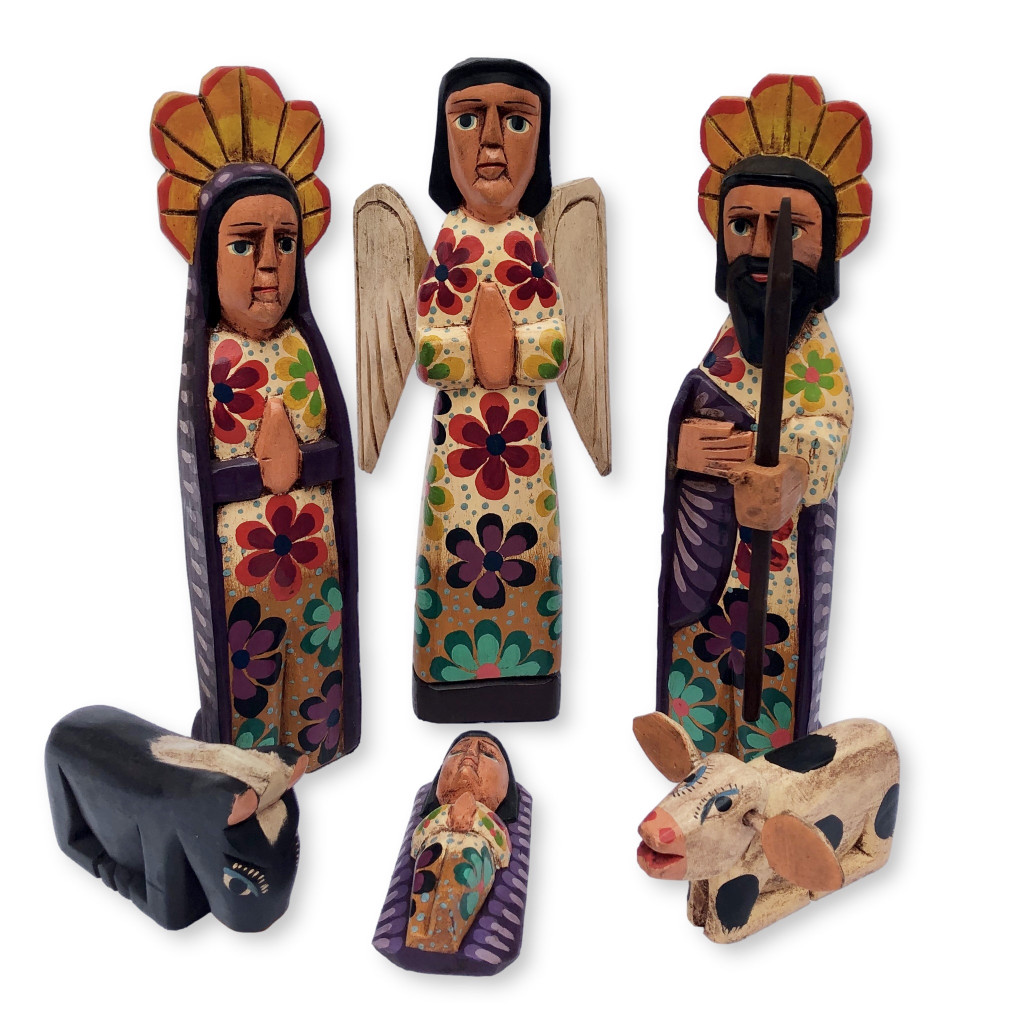 hand carved Guatemala Nativity