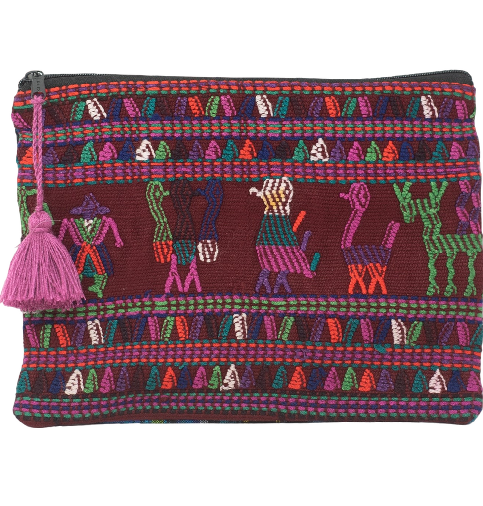 Cotzal Guatemala Upcycled Handwoven Zip Purse Made From Traditional