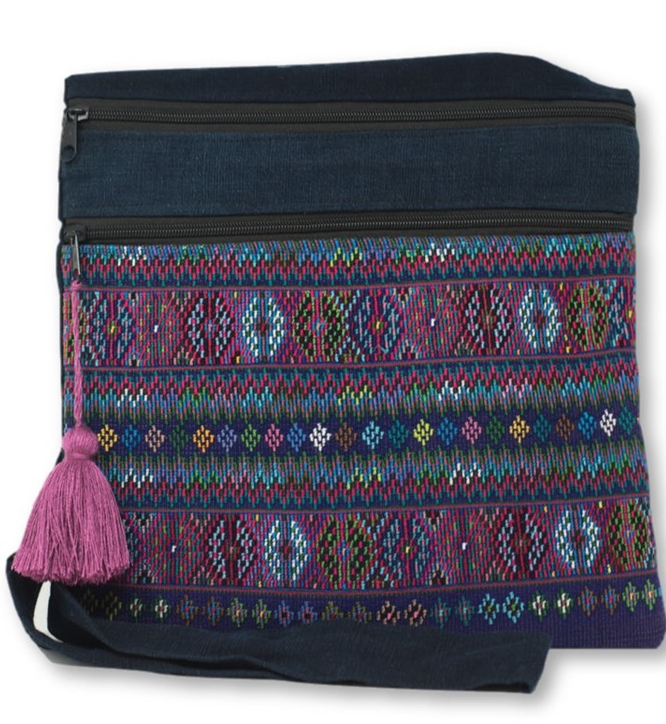 Up-cycled Huipil Shoulder Bag, from Todo Santos Guatemala, 12" x 12" 093