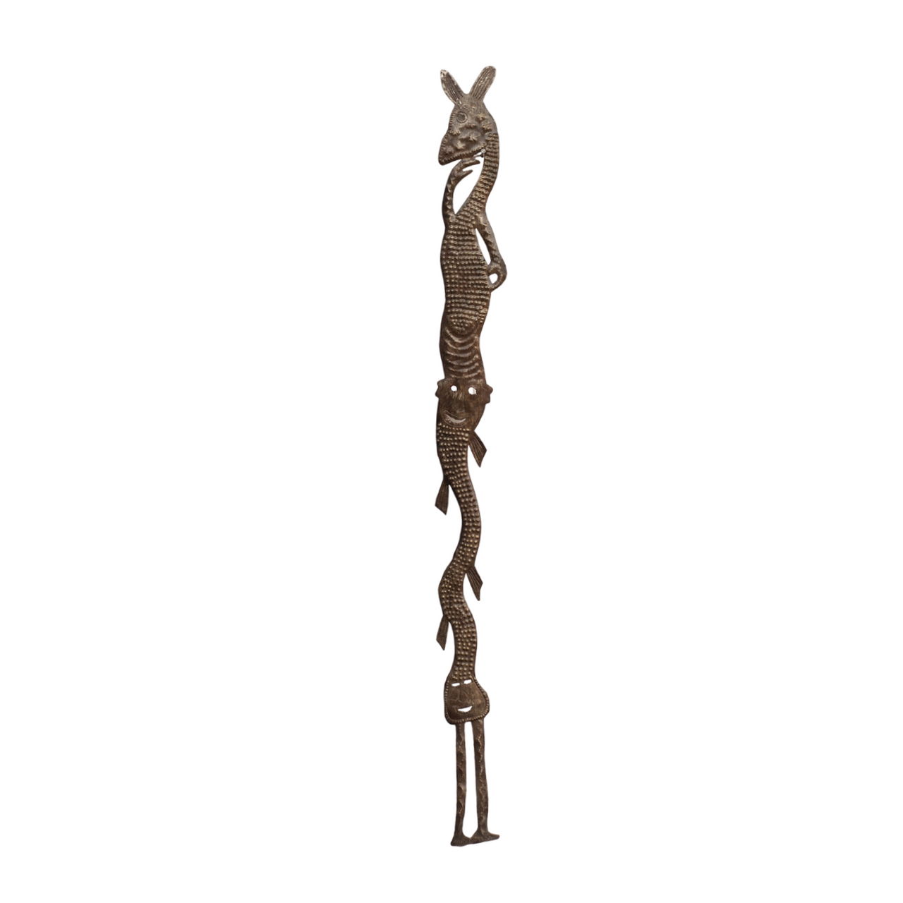 Handmade Haitian Metal Art, Voodoo Sculpture, Voodoo Creature, Vintage Voodoo Decor, Vintage Vodou Art, Voodoo Folk Art, Stacked Creatures, Vodou Altar Decor