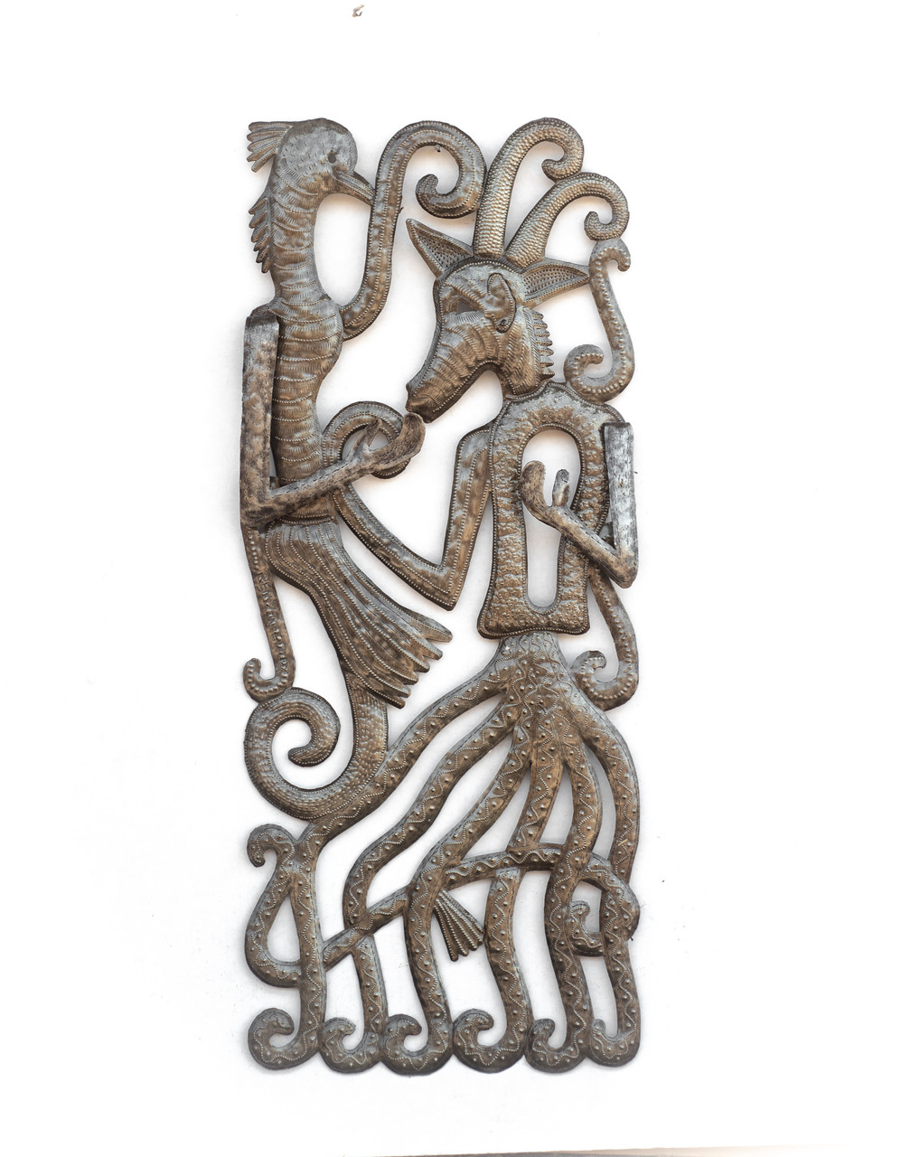 Goat, Rooster, Voodoo, Vodou, Land Animals, Farm Animals, Unique, Whimsical, Handmade, Handcrafted, 