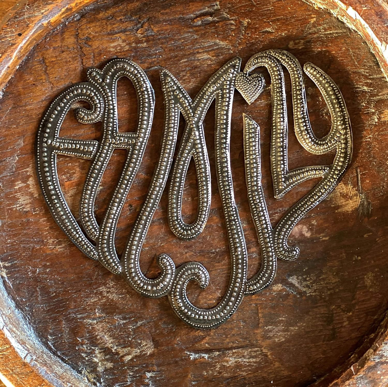 Family Love Heart, Positive, Hope, Metal Wall Art, Milagro Sacred Heart, Haitian Metal , Recycled Steel Family Love Heart, Positive, Hope, Metal Wall Art, Milagro Sacred Heart, Haitian Metal , Recycled Steel