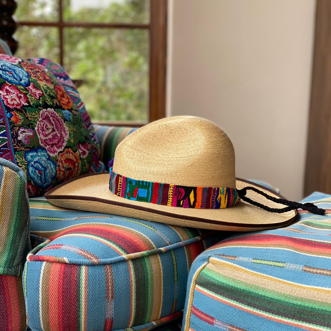 Mayan Arts Handmade Hatbands, Multicolor Hat Band, Handwoven, Wrap Around Tie, Western Wear, Cowboy