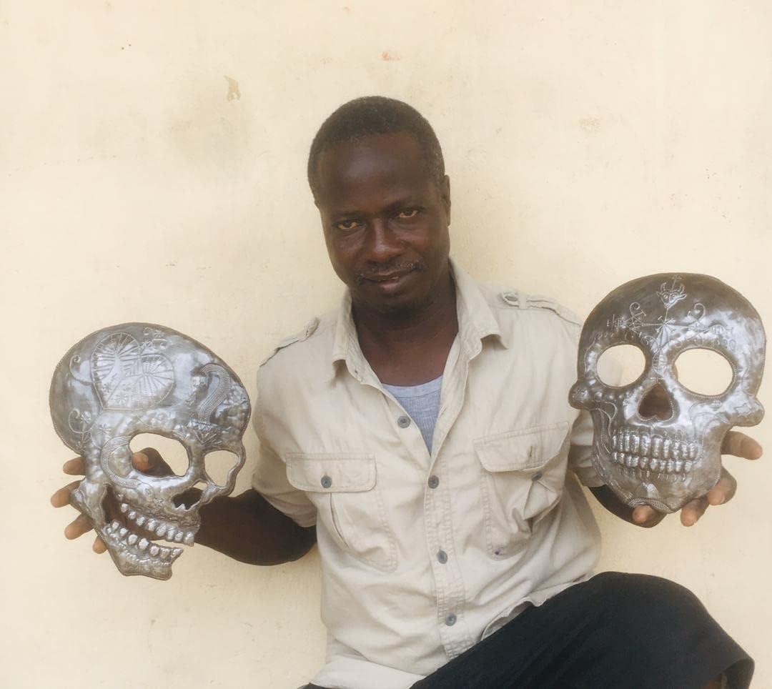 This Painted Skull Mask Embodies a Fusion of Haitian and Mexican Cultural Elements