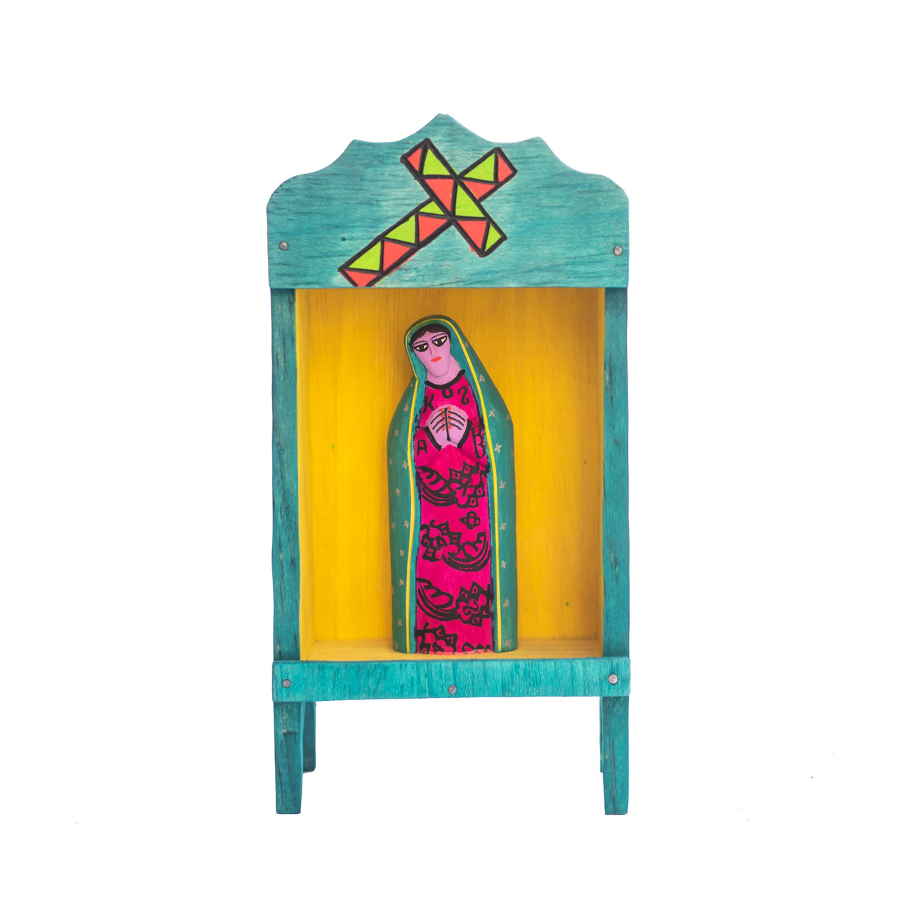 Blue Altar, Blue Retablo, Blue, Blue Nicho, Nicho, Mexican Nicho, Religious Nicho
