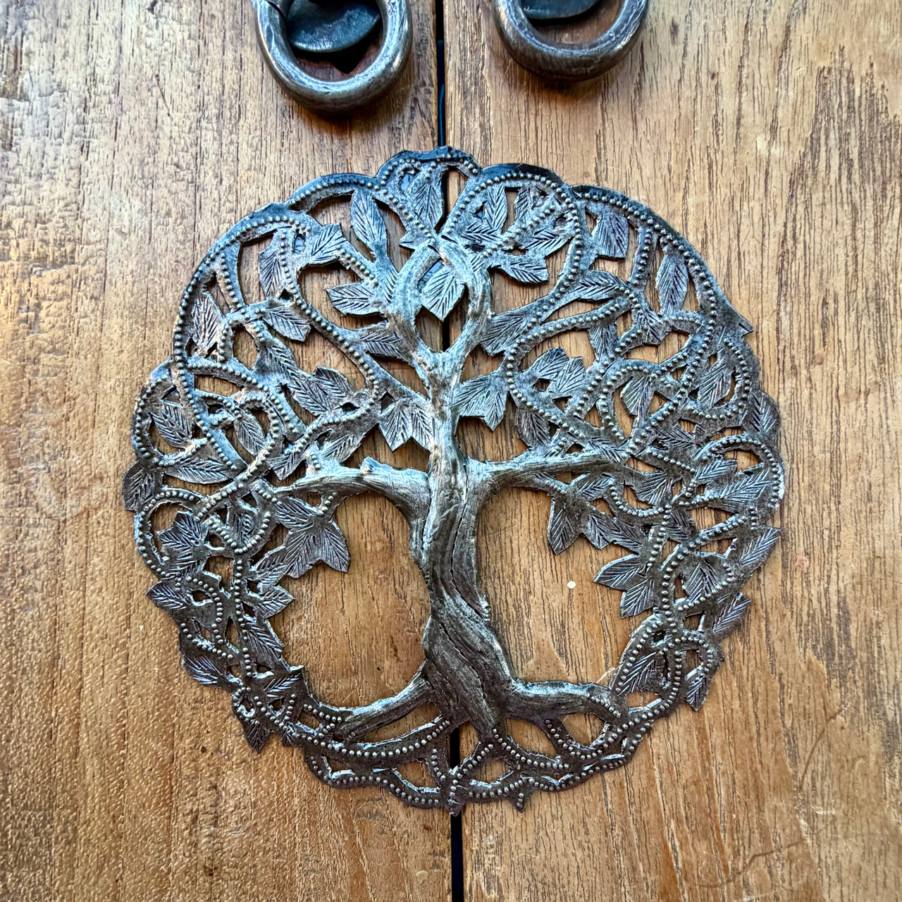 eco friendly home decor, artisan made gift, symbolic wall art, tree of life ornament, handmade Haitian sculpture