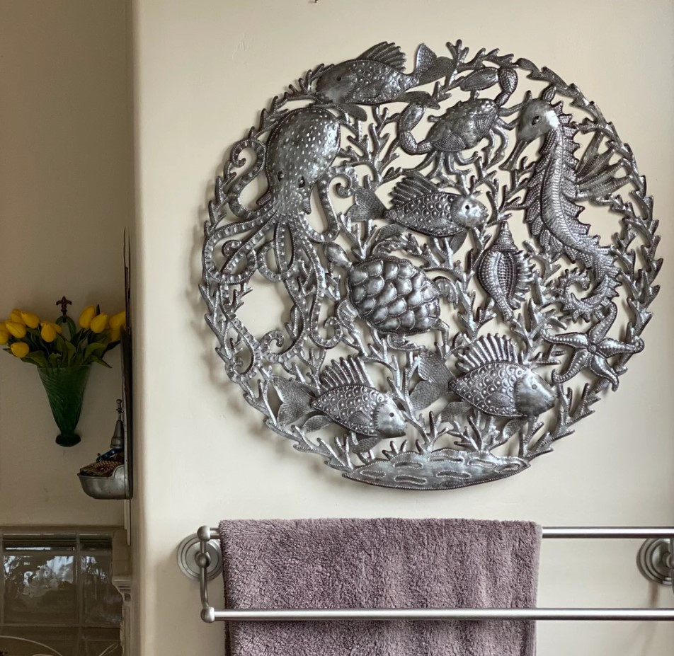 Deep Sea Life, Metal Deep Sea Life, Metal Beach Home, Metal Octopus, Metal Sea Horse Decor, Mtal Fish Decor