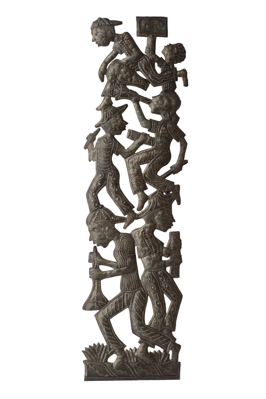 Rah Rah Band, Metal Rah Rah Band, Musical Band, Music Room Decor, Handcrafted Musical Decor, Music Sculpture, Trumpeter, Guitarist, Music Room Decor, Croix-des-Bouquets Haiti 