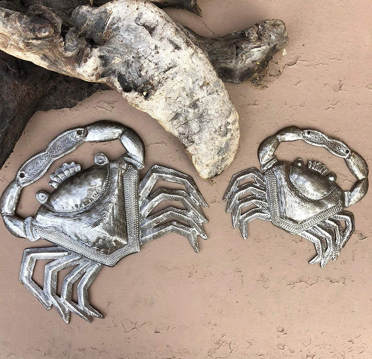 Set of 2 Crabs, Nautical Wall Hanging Home Decor, Sea Life Beach Theme Art, Handmade in Haiti (Ocean Crab)… Set of 2 Crabs, Nautical Wall Hanging Home Decor, Sea Life Beach Theme Art, Handmade in Haiti (Ocean Crab)…