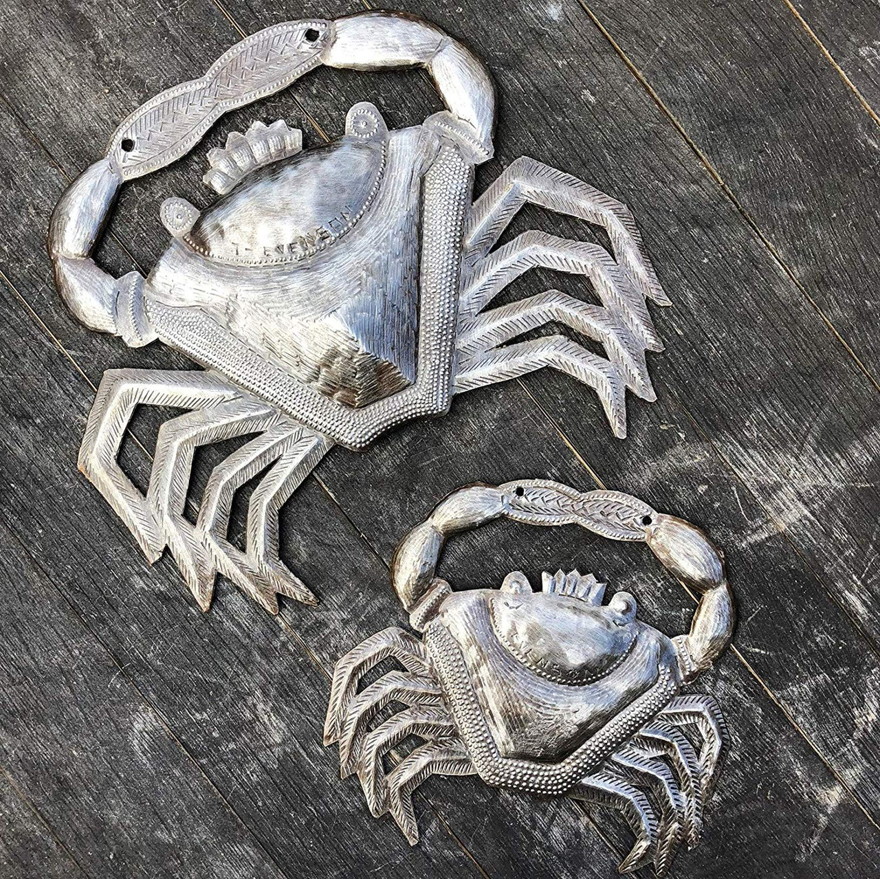 Set of 2 Crabs, Nautical Wall Hanging Home Decor, Sea Life Beach Theme Art, Handmade in Haiti (Ocean Crab)… Set of 2 Crabs, Nautical Wall Hanging Home Decor, Sea Life Beach Theme Art, Handmade in Haiti (Ocean Crab)…