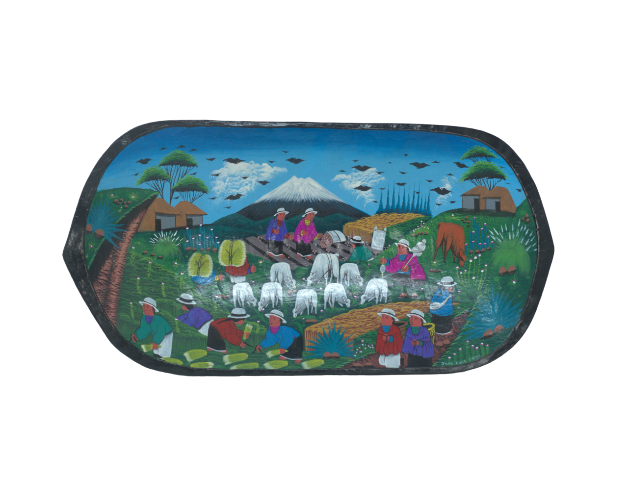 Andean Life, Ecuadorian Andean Life, Andean Life Painting, Farming in the Andes