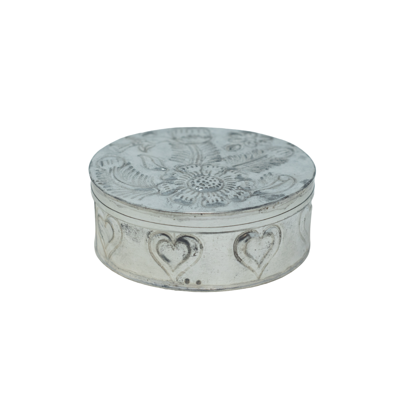 Heart Tin Trinket Box, Heart & Flower Trinket Box, Heart Wedding Ring Box 