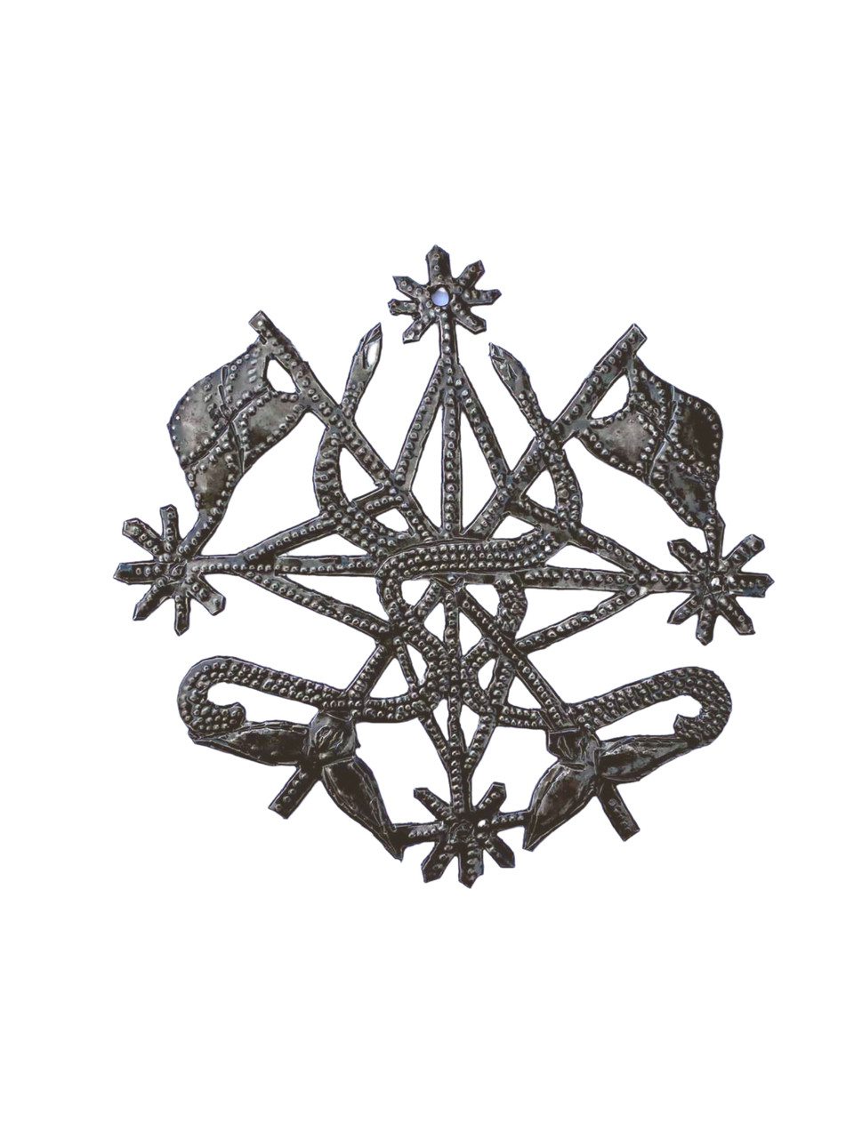 Metal Veve Wall Art, Unique Handmade Voodoo Ornament, Veve Dambala, Haitian art-inspired Veve design 4 x 4 Inches  Metal Veve Wall Art, Unique Handmade Voodoo Ornament, Veve Dambala, Haitian art-inspired Veve design 4 x 4 Inches