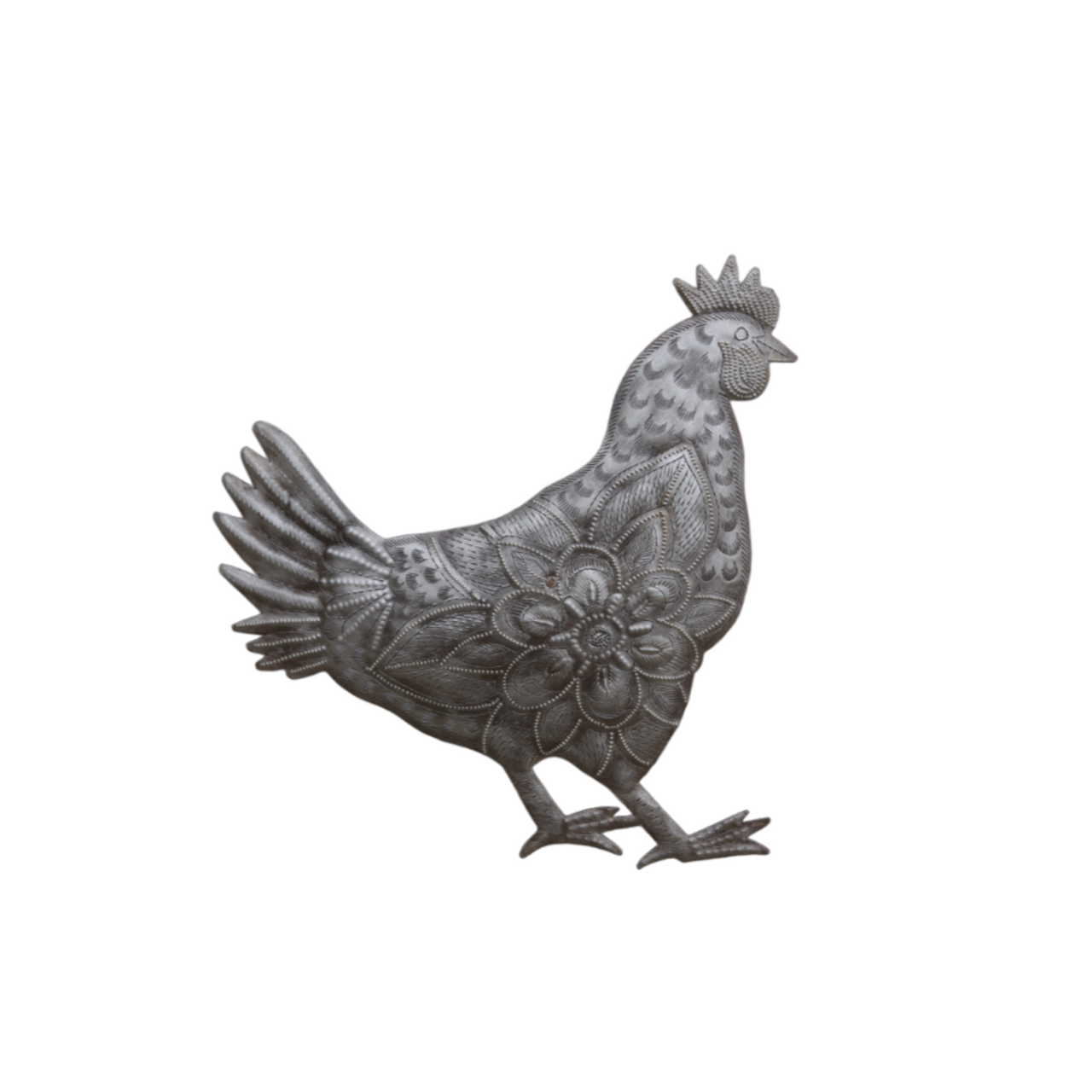Chicken, Metal Chicken Decor, Metal Poultry Decor, Metal Hen Decor, Floral Hen, Flower Chicken, Metal Flower Chicken, Chicken Coop Decor, Farmhouse Decor 